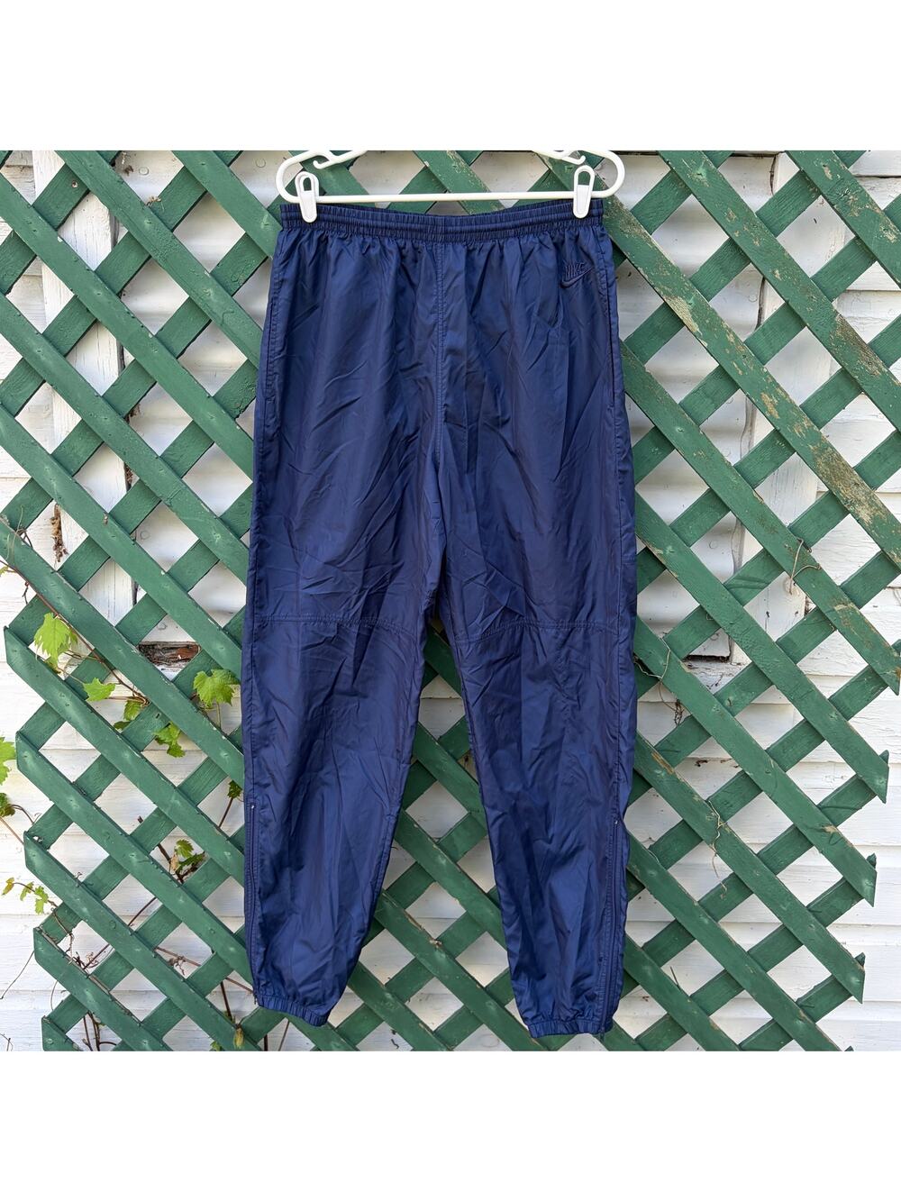 Nike Windbreaker Track Pants Joggers Mens Large Loud Fabric Zip Cuffs Pockets